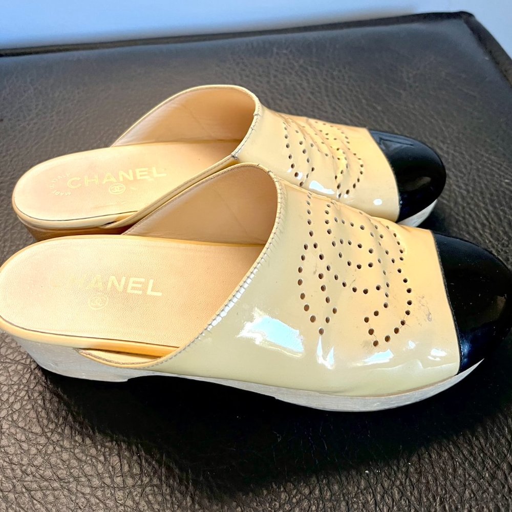 Chanel leather mules